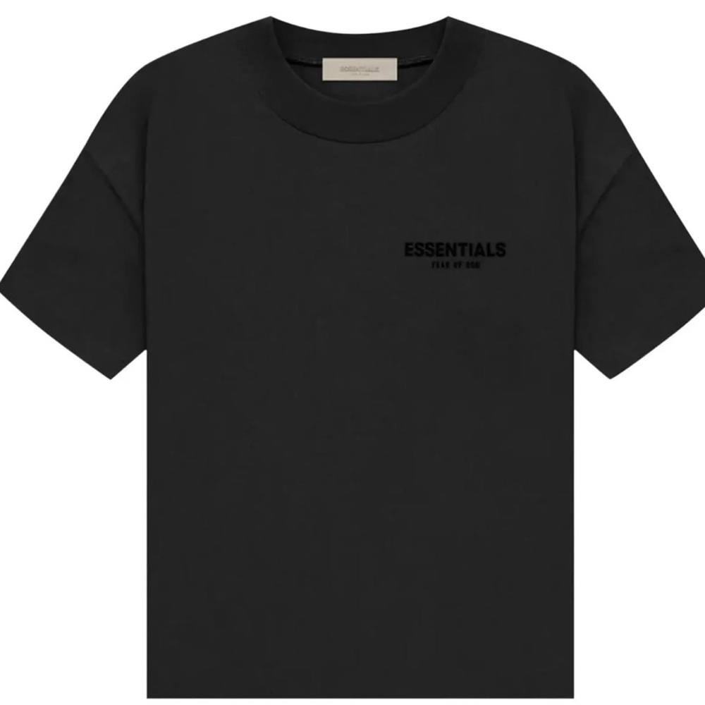 Fear of God ESSENTIALS Stretch Limo Logo T-Shirt Black NWT Size S - Picture 2 of 4